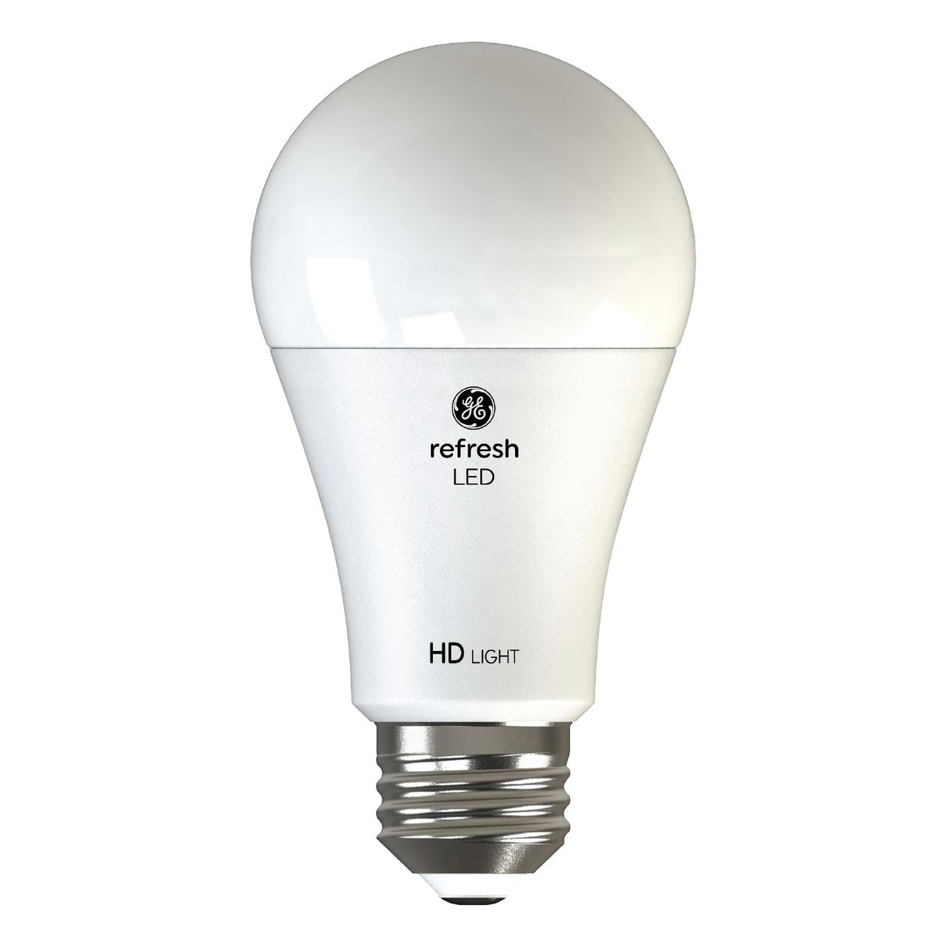 GE Refresh HD LED A19 Light Bulbs, 75W Replacement (13W), Daylight, Dimmable, Medium Base, 2-Pack