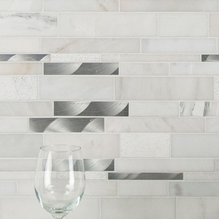MSI Moderno Blanco Interlocking 12 in. x 18 in. x 8 mm Metal Stone Blend Mesh-Mounted Mosaic Tile (15 sq. ft. / case)