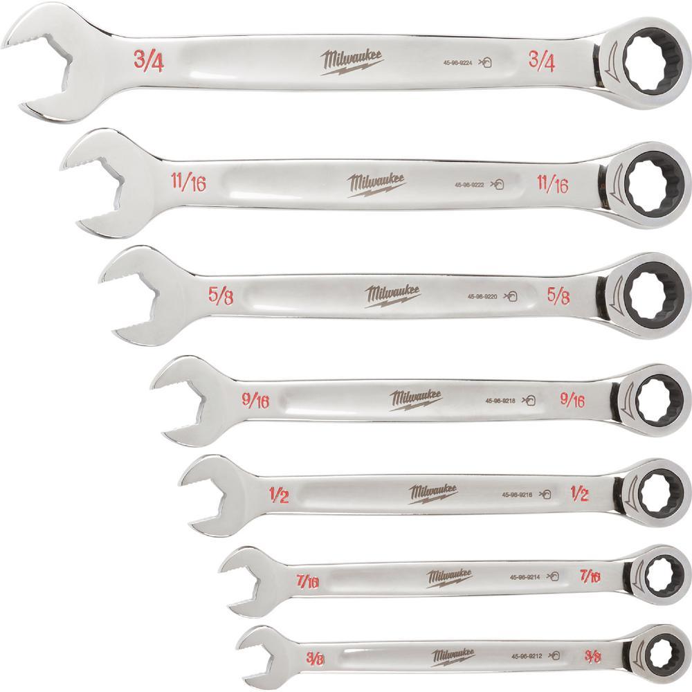 SAE Combination Ratcheting Wrench Mechanics Tool Set (15-Piece) - Super Arbor