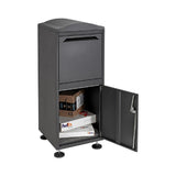 Black Free-Standing Steel Secured Parcel Drop Box - Super Arbor