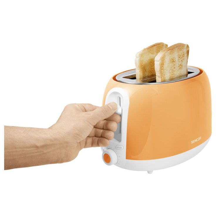 2-Slice Peach Orange Long Slot Toaster