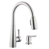 900 Series Single-Handle Pull-Down Sprayer Kitchen Faucet with Soap Dispenser in Stainless Steel - Super Arbor