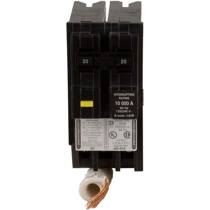 Square D Homeline 20 Amp 2-Pole GFCI Circuit Breaker
