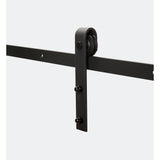 78 in. Soft Close Black Solid Steel Sliding Rolling Barn Door Hardware Kit for Single Wood Doors - Super Arbor