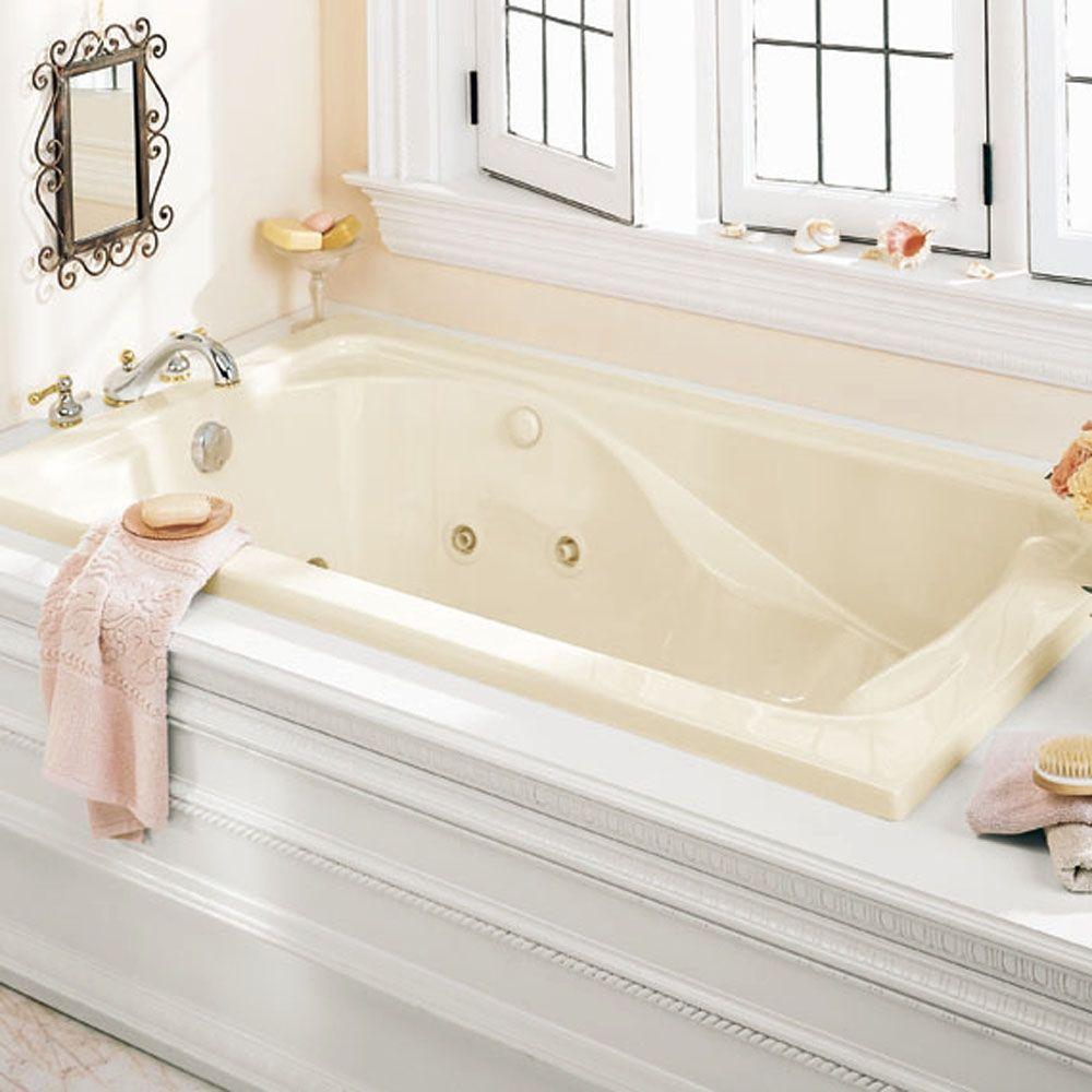 Cadet 60 in. x 42 in. Reversible Drain EverClean Whirlpool Tub in White - Super Arbor
