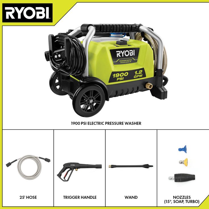 RYOBI 1900 PSI 1.2 GPM Cold Water Wheeled Electric Pressure Washer