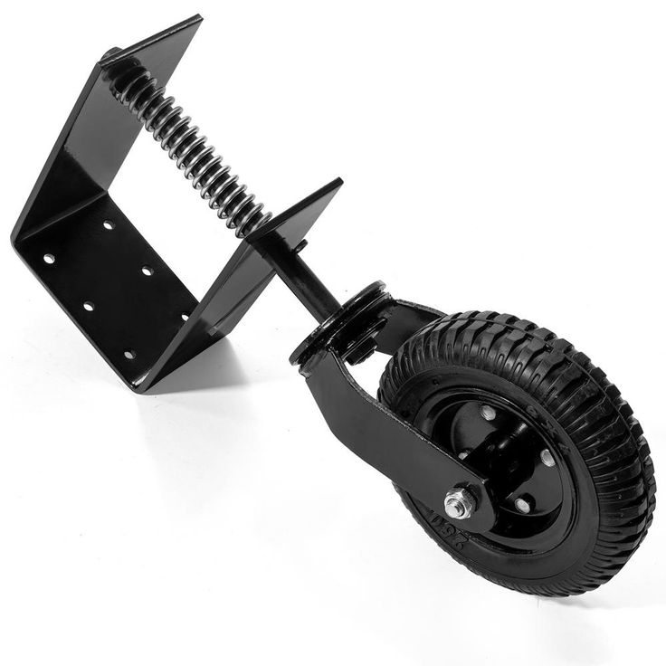 8 in. Black Heavy-Duty Spring-Loaded Gate Caster with Adjustable Bracket and 200 lbs. Load Rating