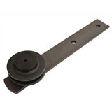 144 in. Antique Bronze Classic Straight Strap Double Track Barn Door Hardware Kit - Super Arbor