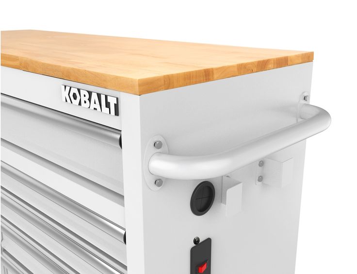 Kobalt 46.1-in L x 37.2-in H 9-Drawers Rolling White Wood Work Bench