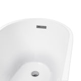67 in. Acrylic Single Slipper Flatbottom Non-Whirlpool Bathtub in Glossy White - Super Arbor