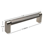 5 in. Screw Spacing Satin Nickel Solid Knurled Cabinet Drawer Bar Pulls (10-Pack) - Super Arbor