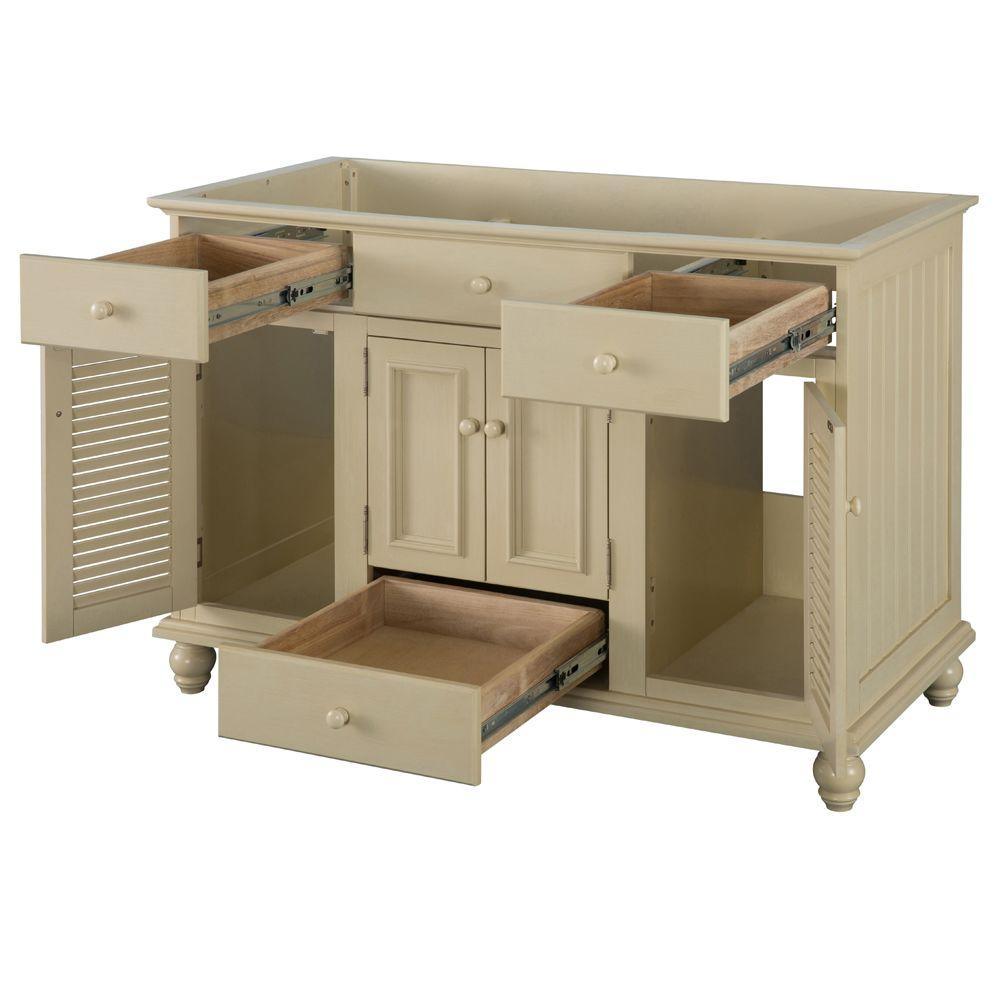 Cottage 48 in. W Bath Vanity Cabinet Only in Antique White - Super Arbor