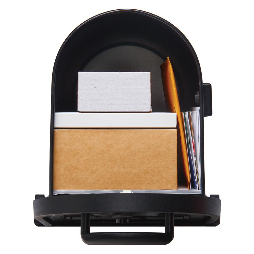 Arlington Large, Steel, Post-Mount Mailbox, Black - Super Arbor