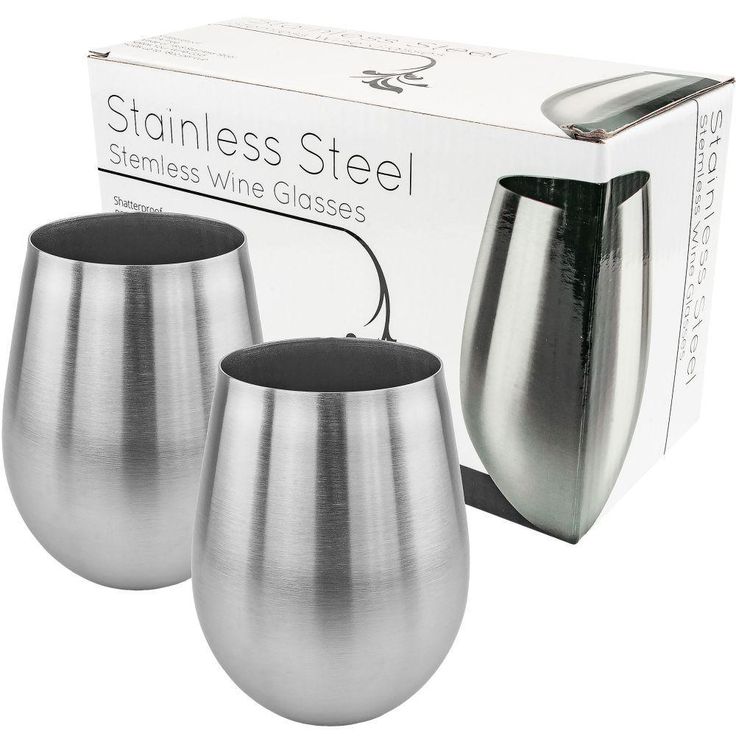 Stainless Stemless Wine Glass (Set of 2)