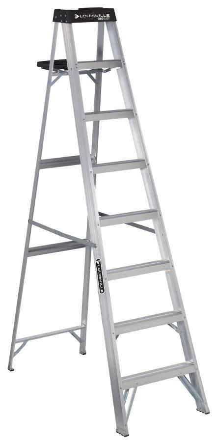 Louisville Ladder 8' Aluminum Step Ladder, 12' Reach, 250 lbs Load Capacity, W-2112-08S