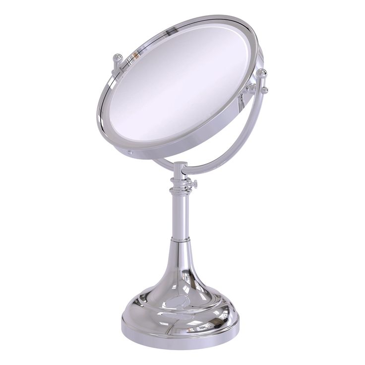 Allied Brass 8-in x 15-in Matte Gray Double-Sided Magnifying Countertop Vanity Mirror