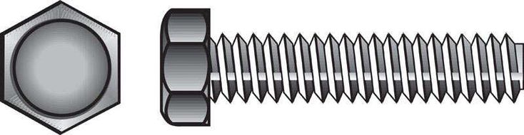 Hillman 1/4 in. D x 3 in. L Zinc-Plated Steel Hex Tap Bolt, 100-Pack