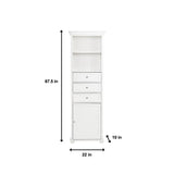 Hampton Harbor 22 in. W x 10 in. D x 67-1/2 in. H Linen Cabinet in White - Super Arbor