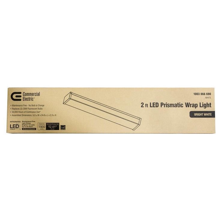2 ft. 120-Volt 1900 Lumens White integrated LED Wraparound Light with Prismatic Lens