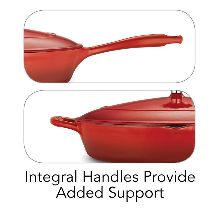 Gourmet 12 in. Porcelain-Enameled Cast Iron Skillet in Gradated Red with Lid