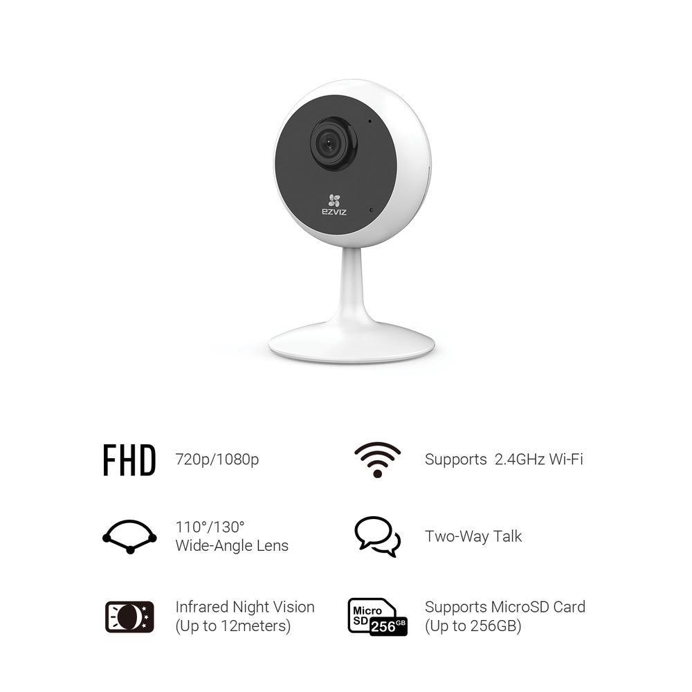 C1C 1080p Wireless Indoor WiFi Security Camera w/Motion Detection Zones Full Duplex 2-Way Audio 40ft. Super Night Vision - Super Arbor