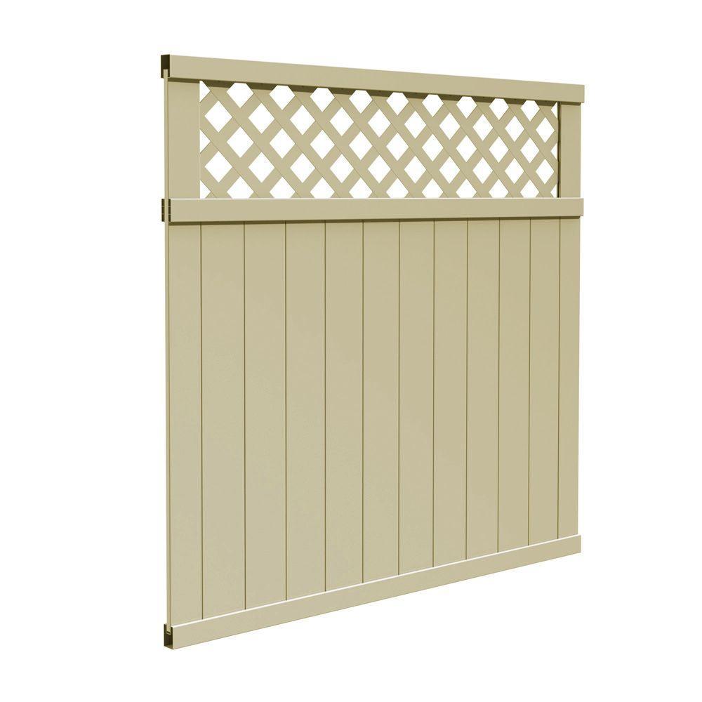 Veranda 6 ft. x 6 ft. Wicker Lattice Vinyl Top Fence Panel