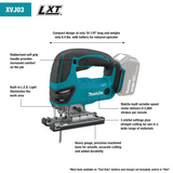 Makita 18V LXT Lithium‑Ion Cordless Jig Saw, Tool Only (XVJ03Z)