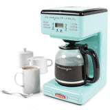 12-Cup Blue Coffee Maker with Pause and Serve Function