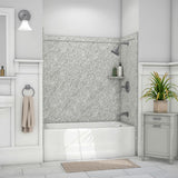 Elite 32 in. x 60 in. x 60 in. 9-Piece Easy Up Adhesive Tub Surround in Calacatta White - Super Arbor
