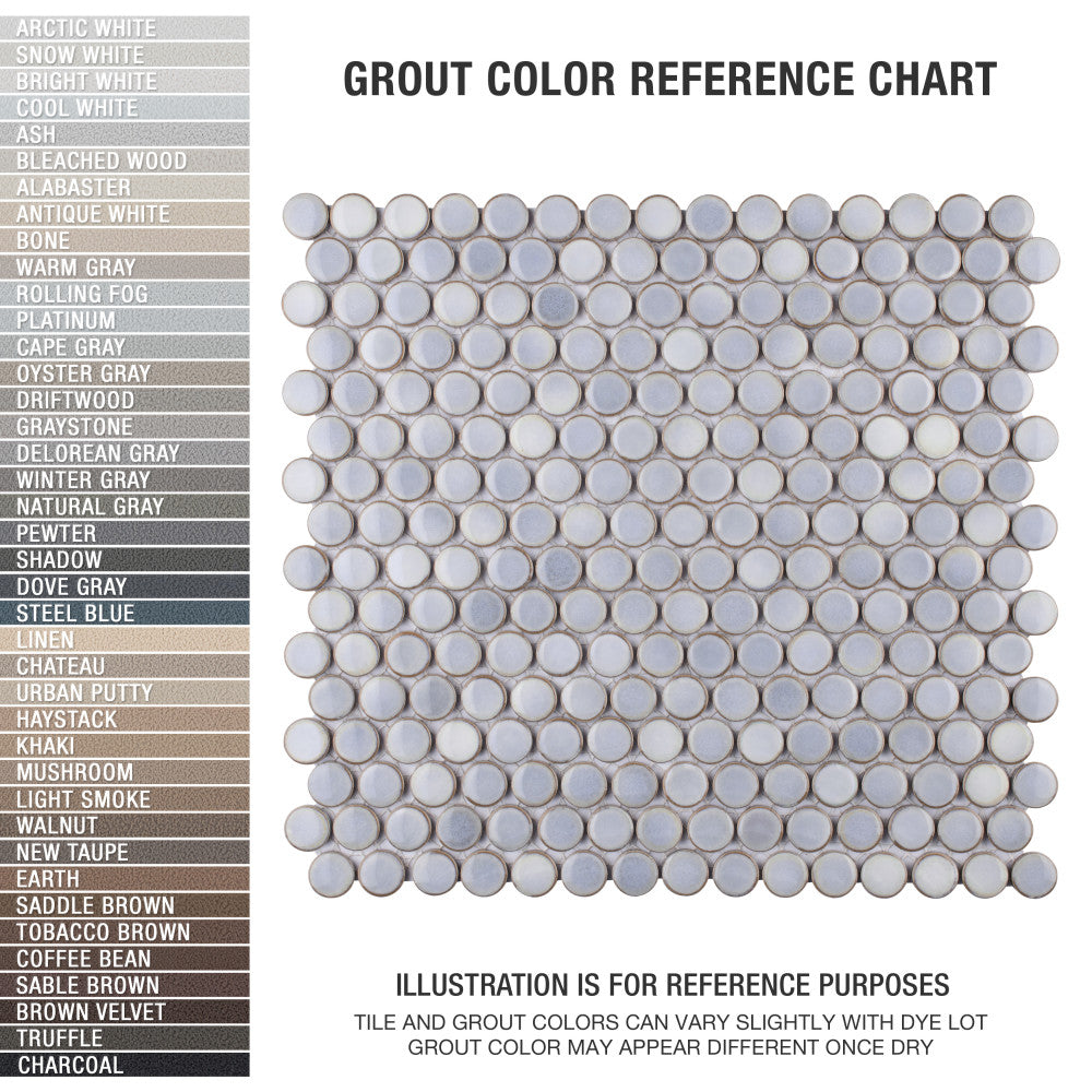 Merola Tile Hudson Penny Round Grey Eye 12 in. x 12 in. Porcelain Mosaic Tile (10.74 sq. ft. / Case)