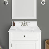 25 in. W x 22 in. D x 0.75 in. H Engineered Marble Vanity Top in Calacatta White with White Basin - Super Arbor