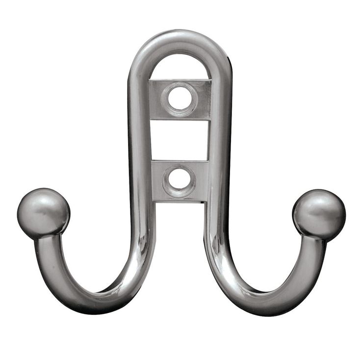 2-7/10 in. Satin Nickel Ball End Double Wall Hook (4-Pack)