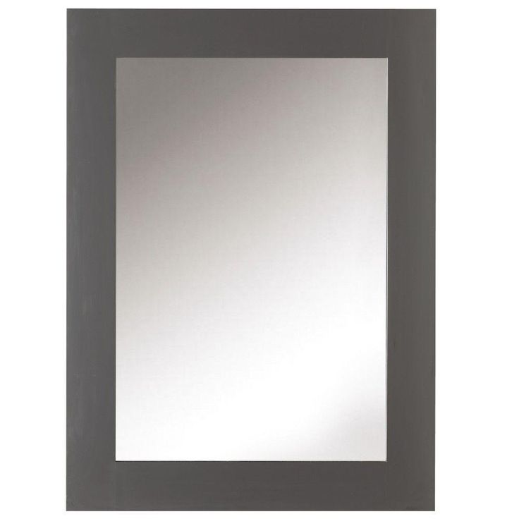 22 in. W x 30 in. H Framed Rectangular  Bathroom Vanity Mirror in Pebble Grey