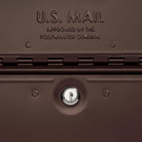 Oasis Eclipse Rubbed Bronze Post Mount Locking Parcel Mailbox with Silver Flag - Super Arbor