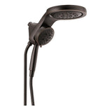 HydroRain Two-in-One 5-Spray 6 in. Dual Wall Mount Fixed and Handheld H2Okinetic Shower Head in Chrome - Super Arbor