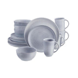 Blakely 32-Piece Reactive Glaze Raindrop Blue Stoneware Dinnerware Set (Service for 8)
