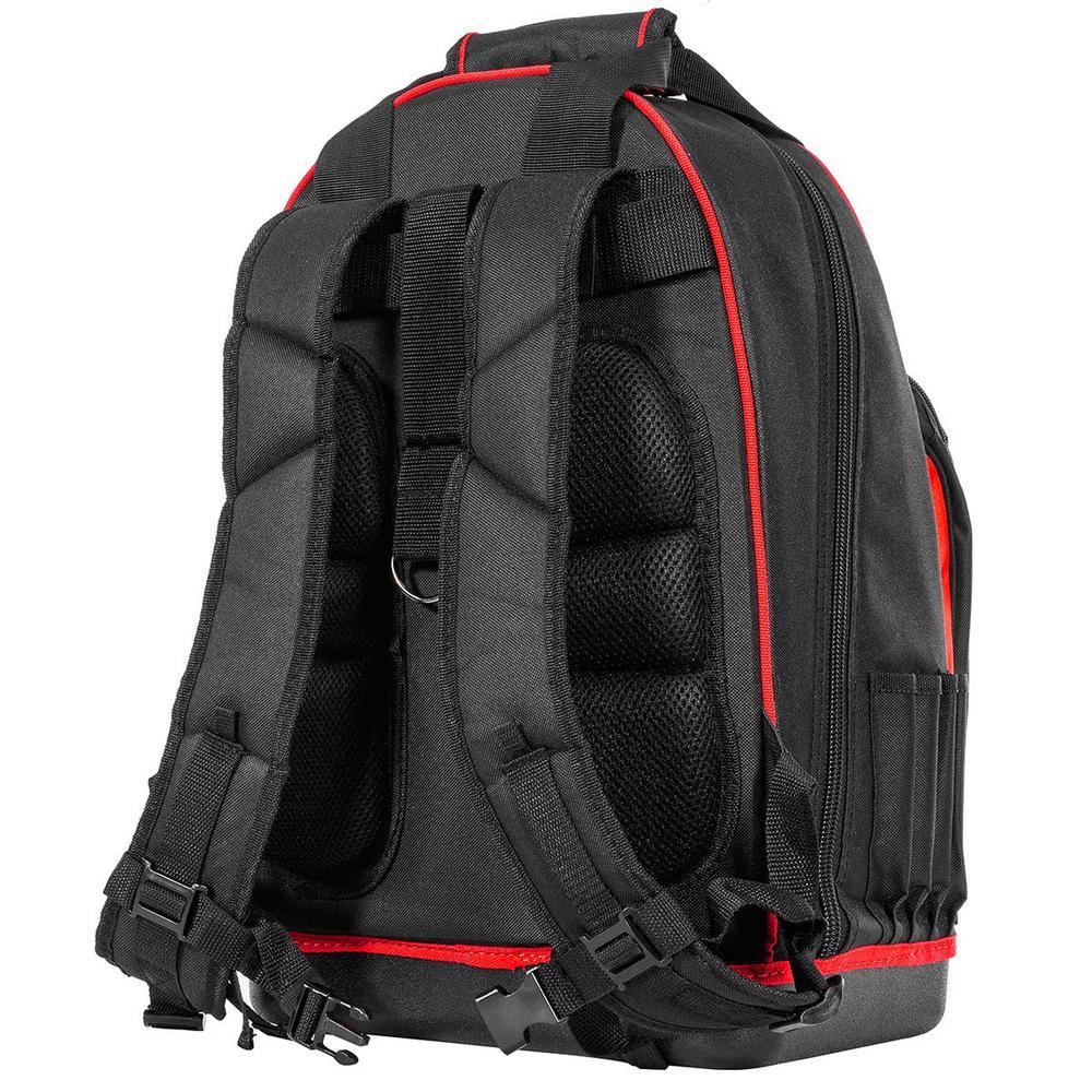20 in. 38-Pockets Heavy-Duty Padded Wide Mouth Jobsite Backpack Tool Bag - Super Arbor
