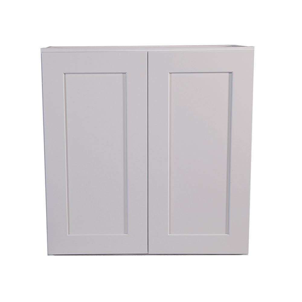 Brookings Plywood Ready to Assemble Shaker 24x36x12 in. 2-Door Wall Kitchen Cabinet in White - Super Arbor