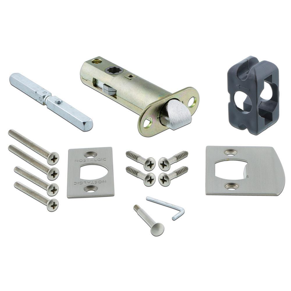 Classic Rosette 2-3/8 in. Backset Satin Nickel Privacy Bed/Bath Waldorf Door Knob - Super Arbor