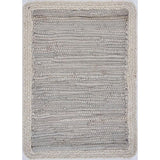 19 in. x 13 in. Bordered Light Gray Placemat (Set of 4)