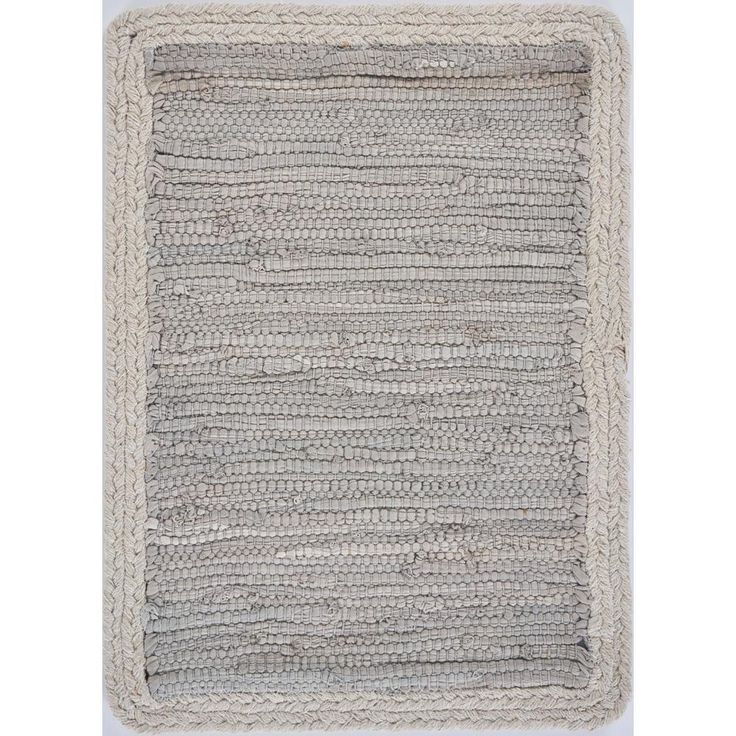19 in. x 13 in. Bordered Light Gray Placemat (Set of 4)