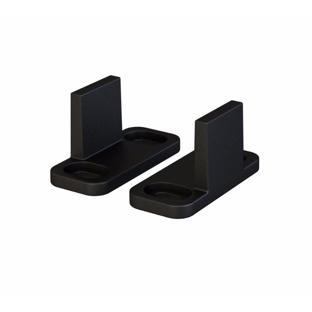 8 ft./96 in. Frosted Black Top Mount Sliding Barn Door Hardware Track Kit for Double Doors with Non-Routed Floor Guide - Super Arbor