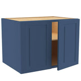 Home Decorators Collection Grayson 33 in. W x 24 in. D x 24 in. H Assembled Plywood Wall Bridge Kitchen Cabinet in Mythic Blue with Soft Close
