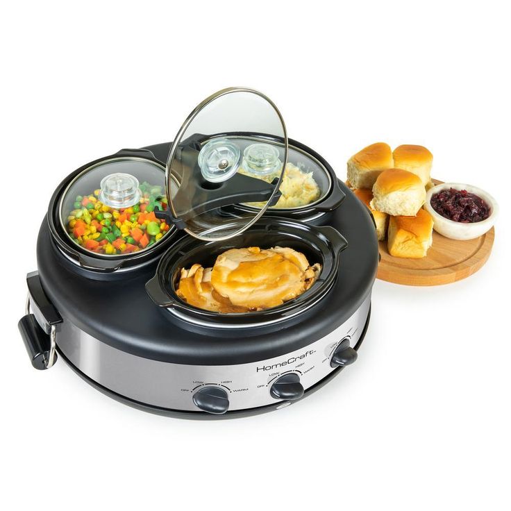 Triple 1.5 qt. Stainless Steel Slow Cooker Buffet