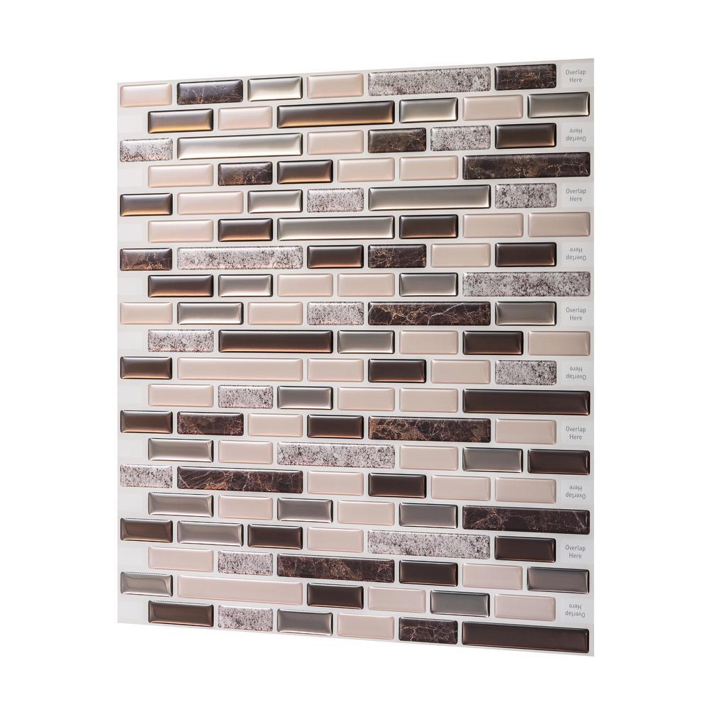 Como Crema 12 in. W x 12 in. H Peel and Stick Decorative Mosaic Wall Tile Backsplash (10-Tiles) - Super Arbor