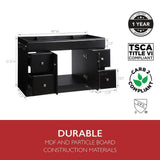 Wyndham 48 in. W x 21 in. D Ready to Assemble Bath Vanity Cabinet Only in Espresso