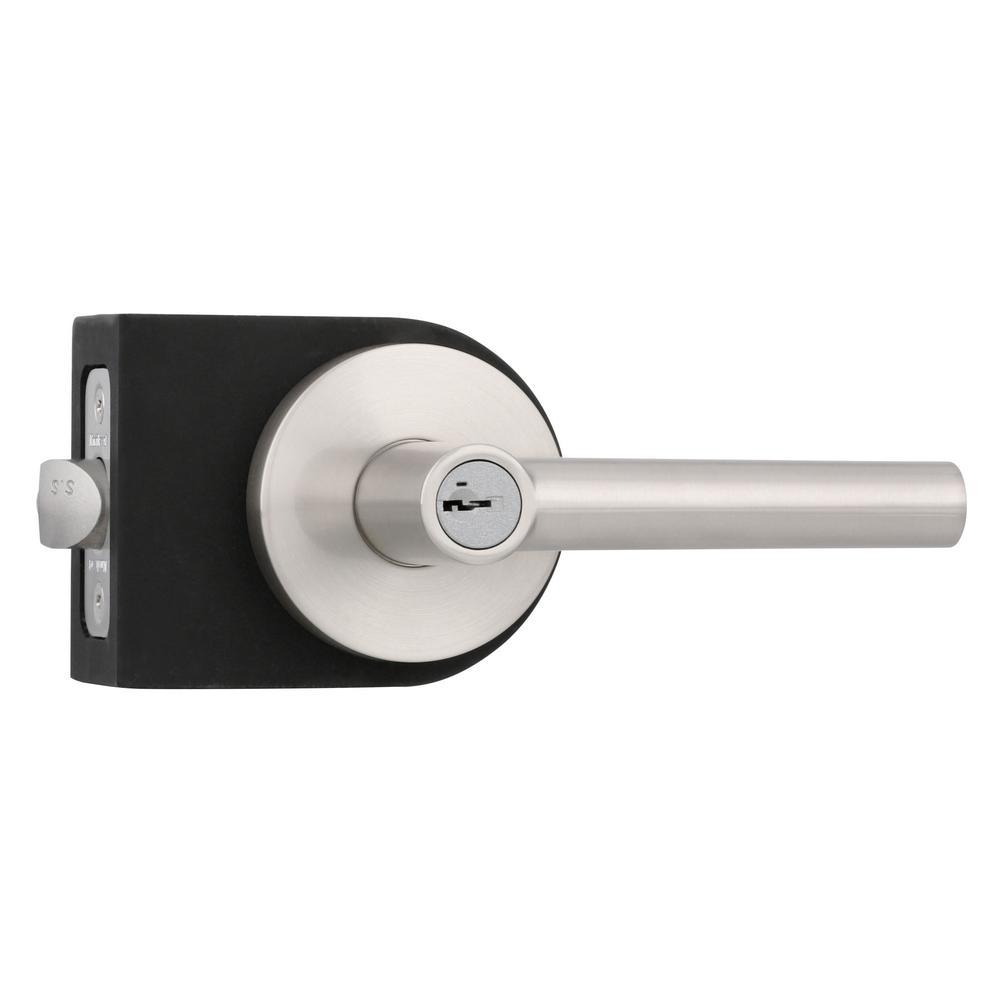 Milan Satin Nickel Entry Door Lever Featuring SmartKey Security - Super Arbor