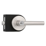 Milan Satin Nickel Entry Door Lever Featuring SmartKey Security - Super Arbor