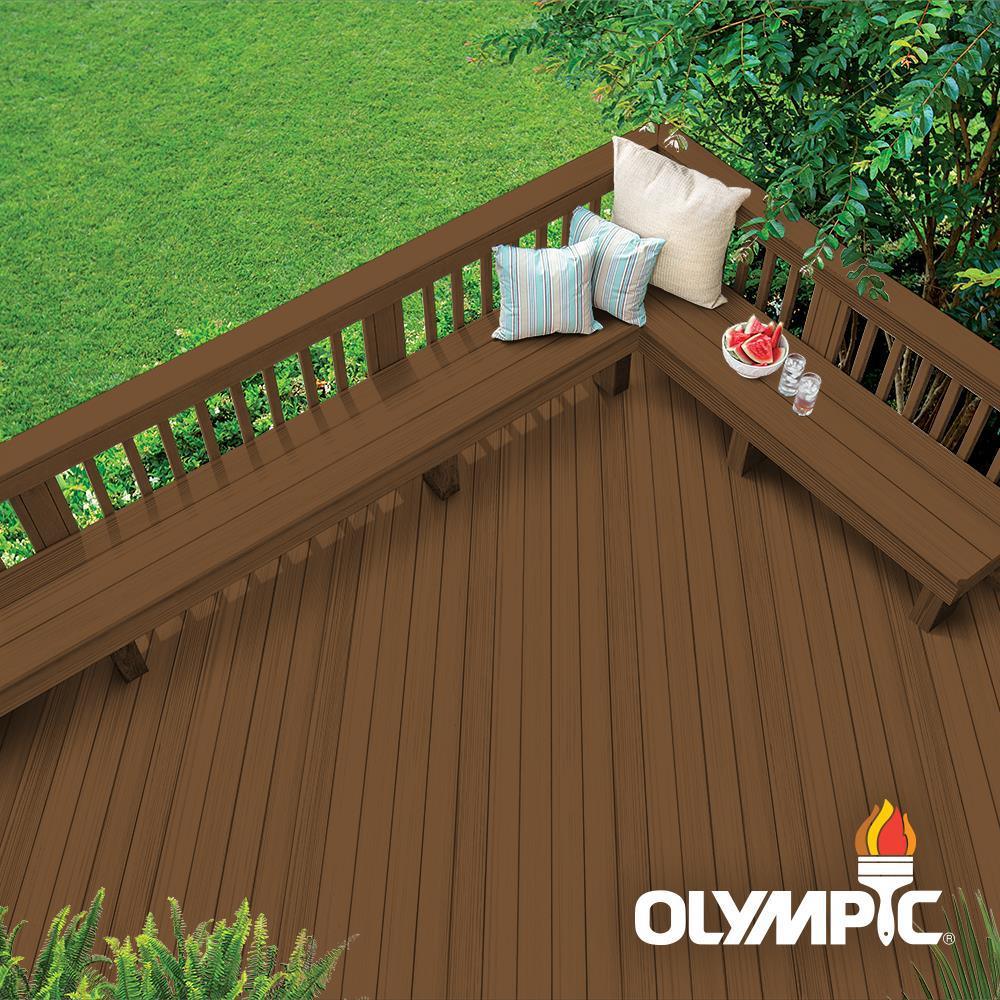Olympic Elite 1 gal. Chestnut Brown Solid Advanced Exterior Stain and Sealant in One - Super Arbor