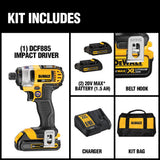 20-Volt MAX Lithium-Ion Cordless 1/4 in. Impact Driver with (2) Batteries 1.5Ah, Charger and Tool Bag - Super Arbor